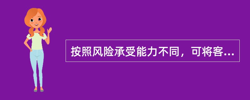 按照风险承受能力不同，可将客户分为（）