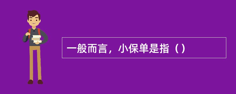一般而言，小保单是指（）