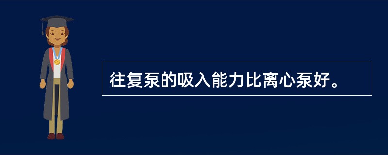 往复泵的吸入能力比离心泵好。