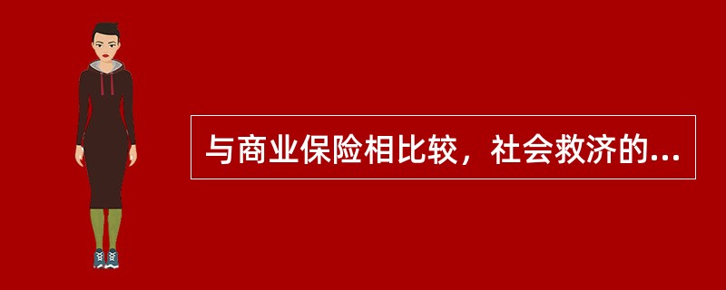 与商业保险相比较，社会救济的主体是（）。