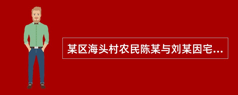 某区海头村农民陈某与刘某因宅基地引起口角，由乡政府出面对纠纷进行处理，确认陈某对