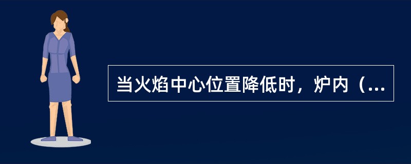 当火焰中心位置降低时，炉内（）。