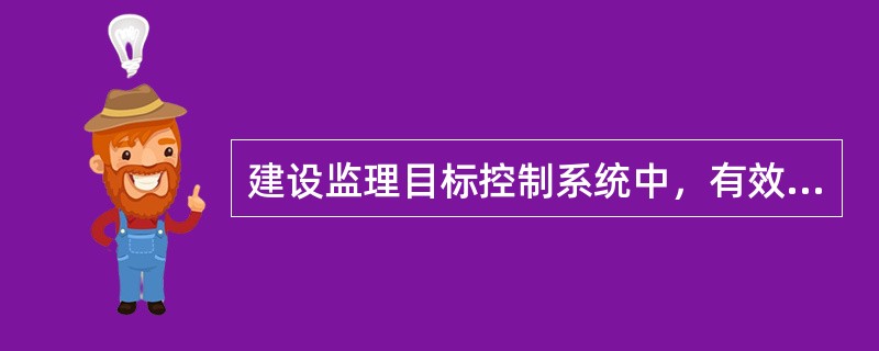 建设监理目标控制系统中，有效控制的基本要求是（）。