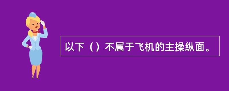 以下（）不属于飞机的主操纵面。