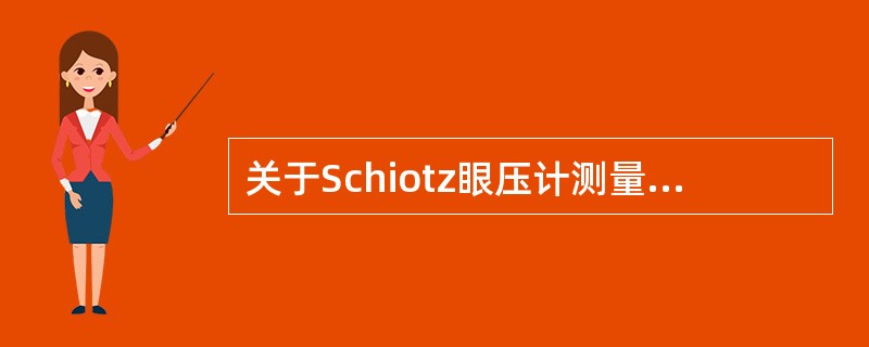 关于Schiotz眼压计测量眼压说法错误的有（）