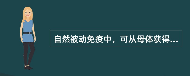 自然被动免疫中，可从母体获得的抗体类别是（）