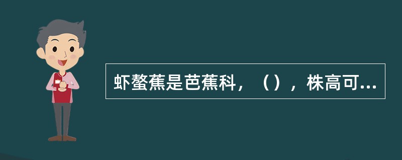 虾螯蕉是芭蕉科，（），株高可达120cm。