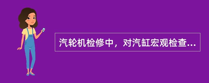 汽轮机检修中，对汽缸宏观检查的内容包括哪些？（）