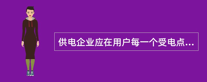 供电企业应在用户每一个受电点内按不同电价类别分别安装（）。