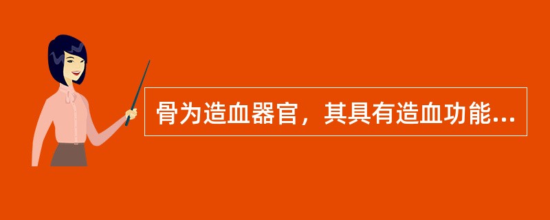 骨为造血器官，其具有造血功能的部位是（）。