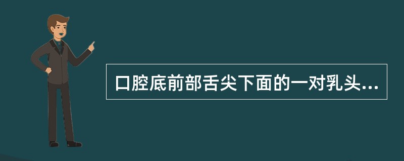 口腔底前部舌尖下面的一对乳头是（）