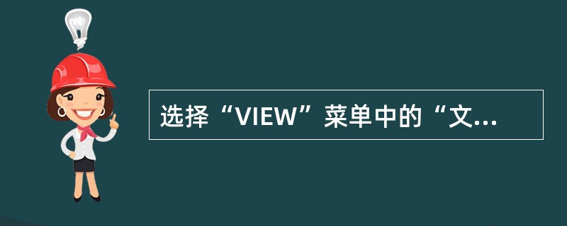 选择“VIEW”菜单中的“文件所有信息”命令，这个命令可显示有关文件的（）信息