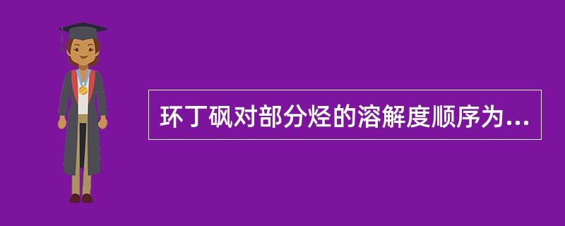 环丁砜对部分烃的溶解度顺序为（）_。