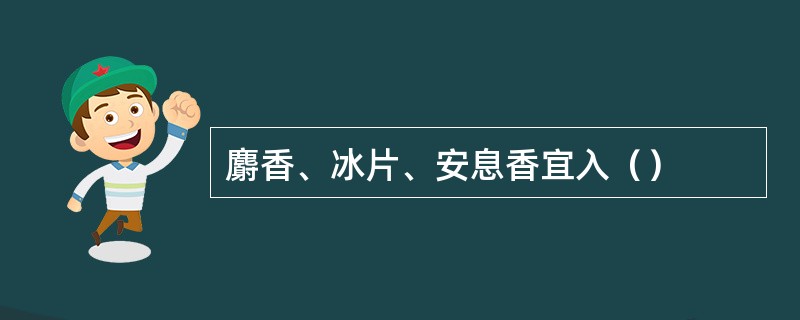 麝香、冰片、安息香宜入（）