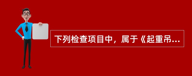 下列检查项目中，属于《起重吊装检查评分表》中保证项目的有（）。