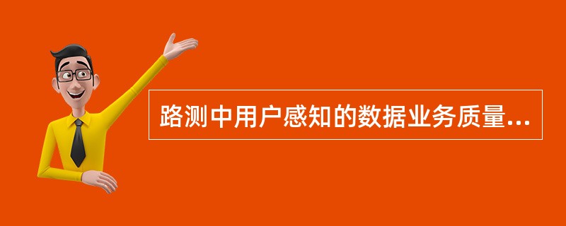 路测中用户感知的数据业务质量指标主要有哪些？