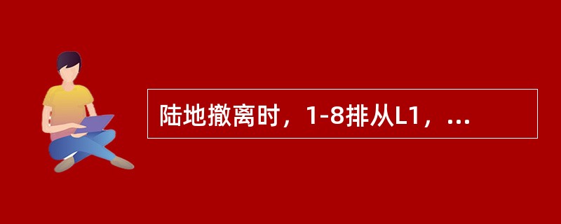 陆地撤离时，1-8排从L1，（）门撤离，9-16排从翼上出口，17-23/24排