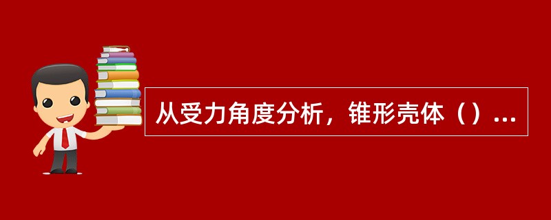 从受力角度分析，锥形壳体（）处应力最大，因此开孔应避开此位置。