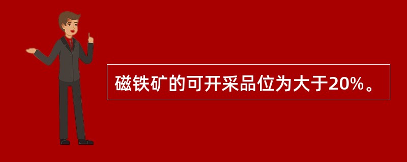 磁铁矿的可开采品位为大于20%。
