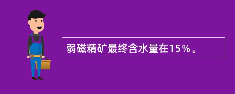 弱磁精矿最终含水量在15％。