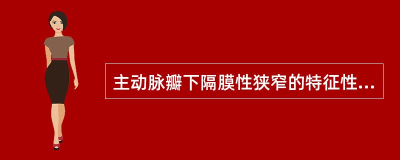 主动脉瓣下隔膜性狭窄的特征性声像图是A、左房,左室内径大致正常B、主动脉瓣为三叶