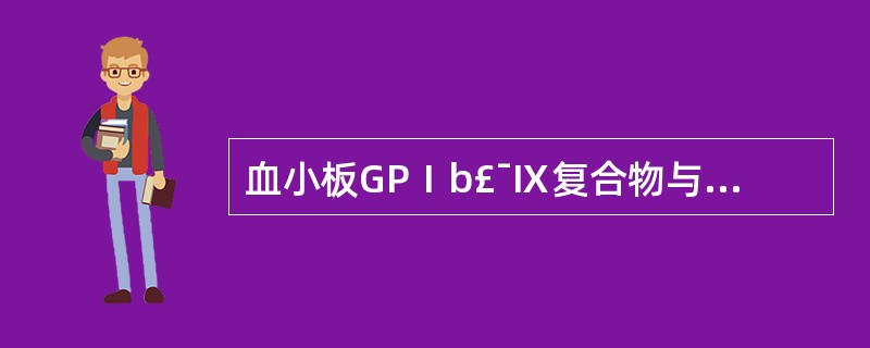 血小板GPⅠb£¯Ⅸ复合物与下列哪种血小板功能有关A、黏附功能B、聚集功能C、释
