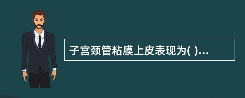 子宫颈管粘膜上皮表现为( )A、低柱状上皮B、高柱状上皮C、立方上皮D、鳞状上皮