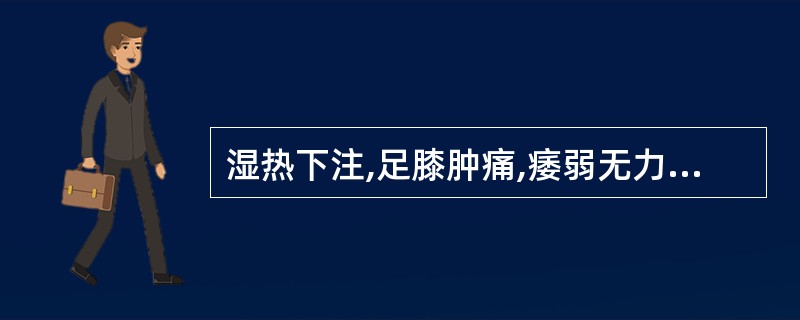 湿热下注,足膝肿痛,痿弱无力可选用下列哪组药