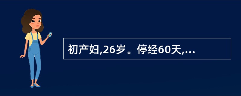 初产妇,26岁。停经60天,少量阴道流血3天。检查:宫口未开,子宫孕60天大小,