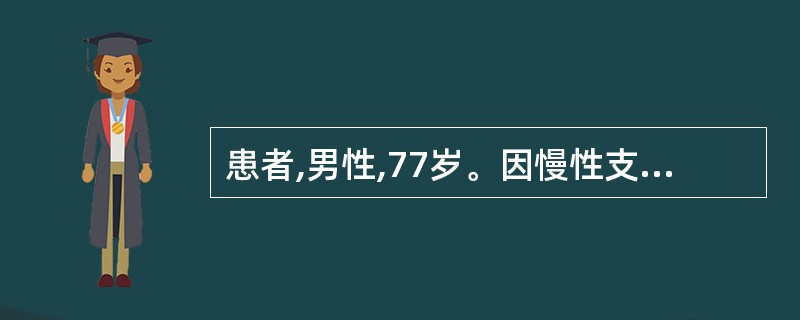 患者,男性,77岁。因慢性支气管炎合并铜绿假单胞菌感染入院,患者高热,精神差,疲