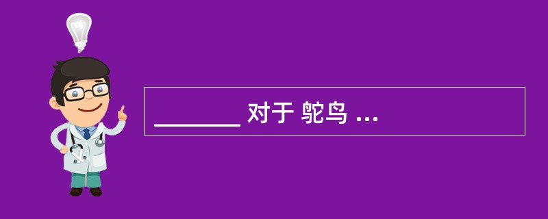 _______ 对于 鸵鸟 相当于 梵蒂冈 对于_______ ( )
