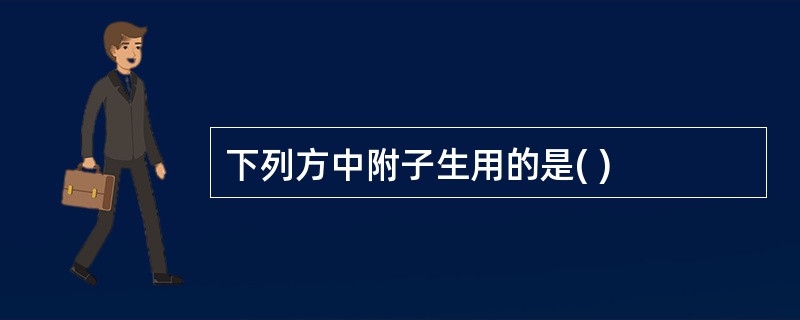 下列方中附子生用的是( )