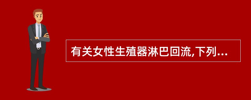 有关女性生殖器淋巴回流,下列哪些是正确的