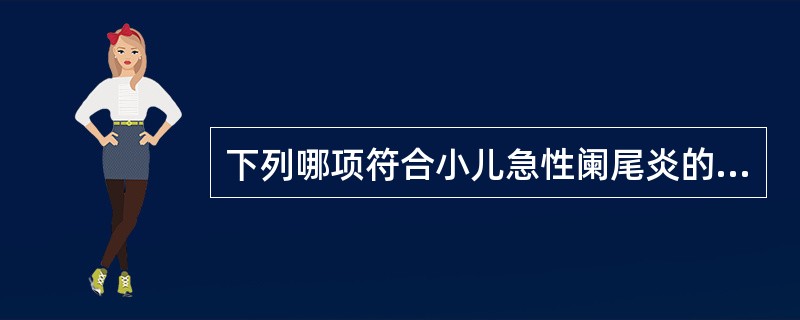下列哪项符合小儿急性阑尾炎的特点