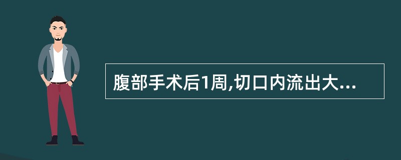 腹部手术后1周,切口内流出大量淡红色液体,最可能的是: