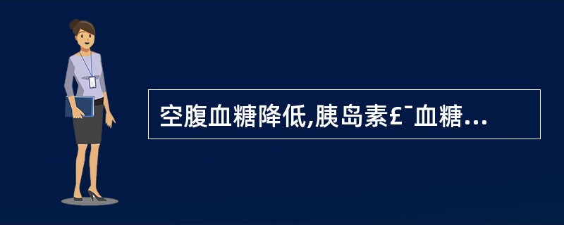 空腹血糖降低,胰岛素£¯血糖>0.4,C£­肽浓度增高,提示