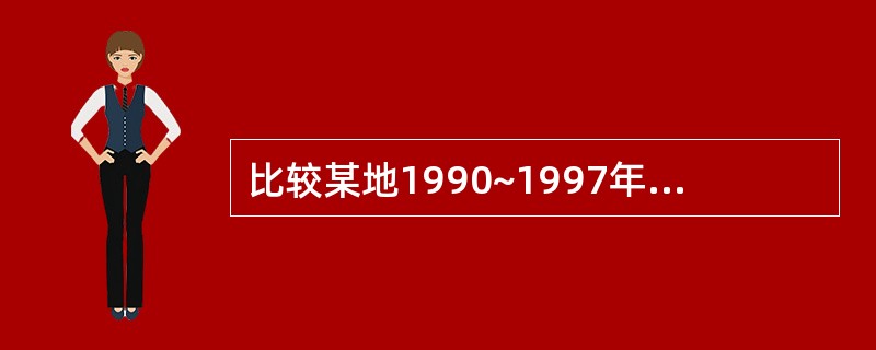 比较某地1990~1997年肝炎发病率宜绘制:( )