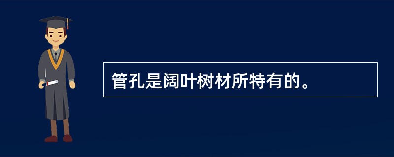 管孔是阔叶树材所特有的。