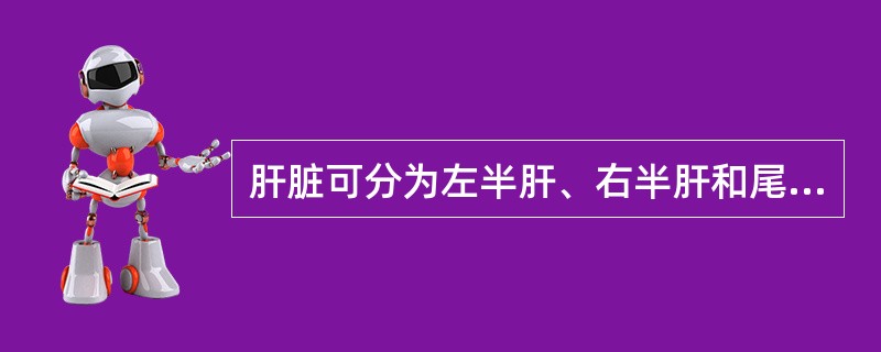 肝脏可分为左半肝、右半肝和尾状叶,右半肝可分为前叶和后叶,而左半肝可分为内叶和外