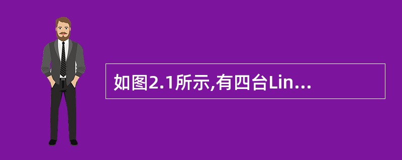 如图2.1所示,有四台Linux主机进行互联,则实现PC1与PC4之间互访的步骤