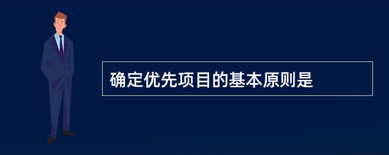 确定优先项目的基本原则是