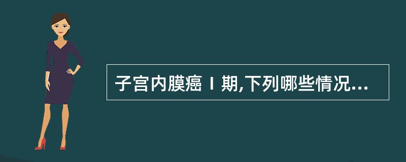 子宫内膜癌Ⅰ期,下列哪些情况需术后加放射治疗 ( )