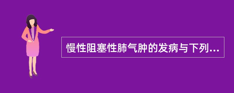 慢性阻塞性肺气肿的发病与下列哪几个因素有关( )