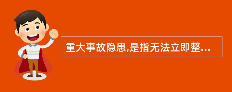 重大事故隐患,是指无法立即整改且不足以造成人员伤亡、财产损失的隐患。