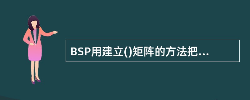 BSP用建立()矩阵的方法把企业组织机构与企业过程联系起来,它说明了每一过程与机