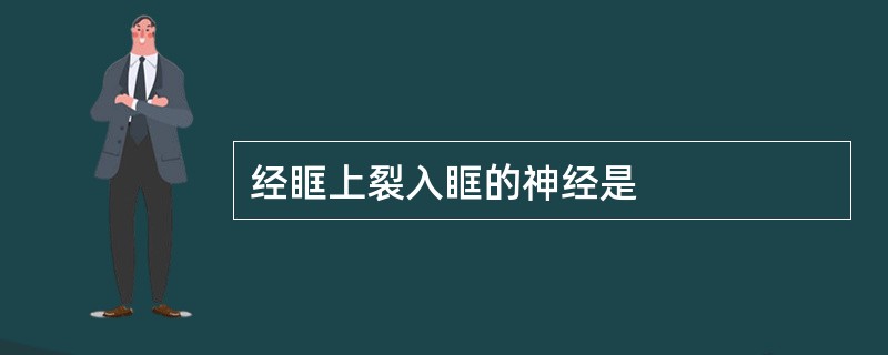 经眶上裂入眶的神经是