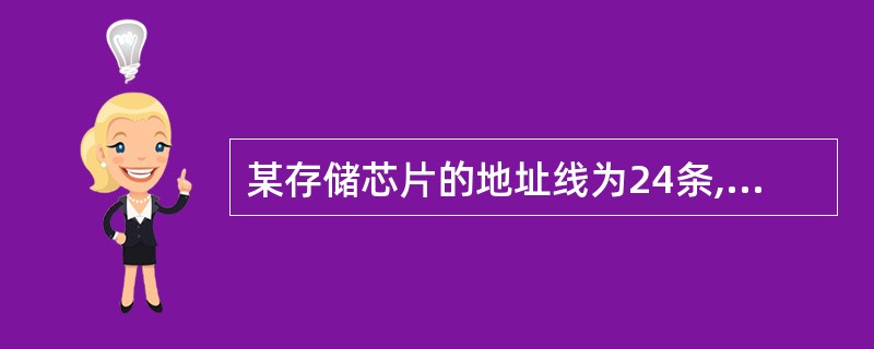 某存储芯片的地址线为24条,则该内存条的容量是(46)。