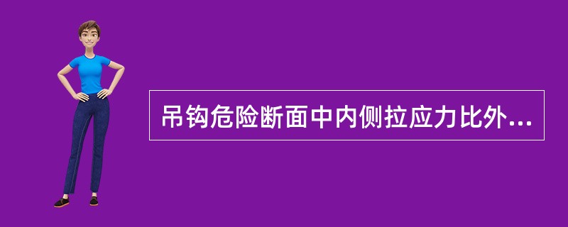 吊钩危险断面中内侧拉应力比外侧拉应力小得多,故做成内侧厚、外侧薄梯形断面。 -
