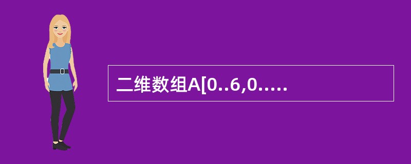 二维数组A[0..6,0..9],其每个元素占2个字节,从首地址200开始,按行