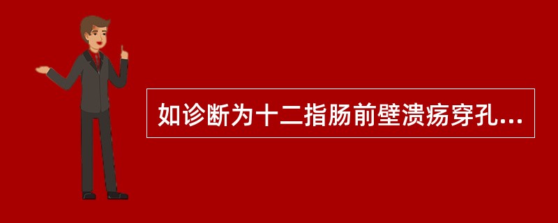 如诊断为十二指肠前壁溃疡穿孔,并幽门梗阻,采取手术治疗,选哪种方法最适宜